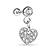 BodyJ4You 16 Gauge Heart Cartilage Tragus Earring