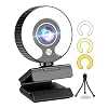 Streaming Webcam with Ring Light HD 1080P Web Camera with Microphone for Laptop, Desktop, Mac Mini, MacBook Pro/air, PC…