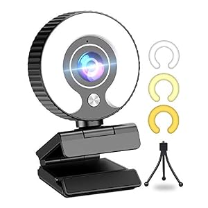 Streaming Webcam with Ring Light HD 1080P Web Camera with Microphone for Laptop, Desktop, Mac Mini, MacBook Pro/air, PC…