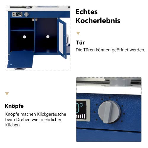 Yenks kinderküche holz mit Spüle kinder küche, spielküche zubehör 72.5x32.5x95 cm, Spielzeugküche holzküche für kinder… – Bild 6