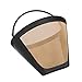 Podoy Gold Coffee Filter with Charcoal Water Filters Cone Style #4 Tone Permanent 6-12 Cup Washable Reusable for Cuisinart Machines and Brewers