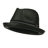 Men's Paper Woven Straw Fedora - Black