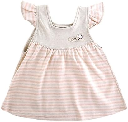 Baby Girls Summer Flutter Sleeve Organic Cotton Sundress U Neck Casual Dress Size 6-12M Light Green