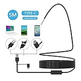 Cinsey USB Endoscope, 3 in 1 Semi-rigid Type C Borescope Inspection Camera, 5.5mm Waterproof Snake Camera with 6 Adjustable Led for Android, Tablet, PC & Macbook - Inspecting Hard-to-reach Place Now!