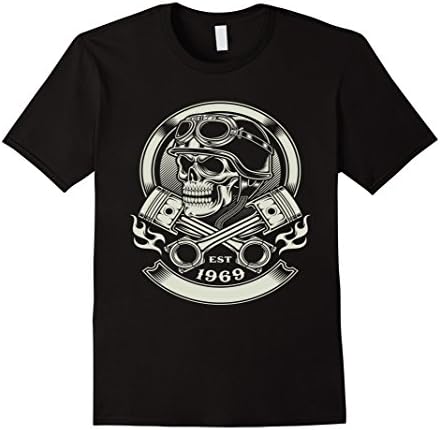 Mens Skull Motorcycle Shirt Biker Helmet Goggles Flames Bike XL Black