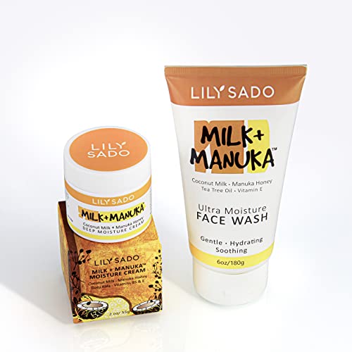 LILY SADO MILK + MANUKA™ Coconut Milk & Manuka Honey Natural Face Moisturizer Non Greasy Daily