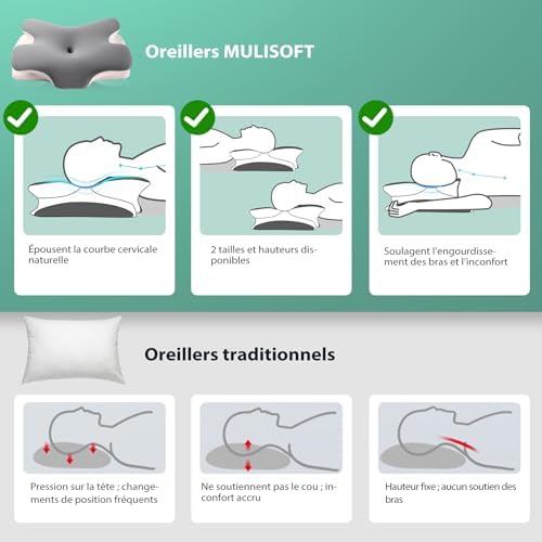 Oreiller Ergonomique Cervical Oreiller Papillon à Mémoire de Forme