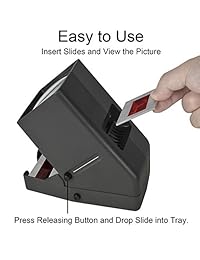 Rybozen   Visor negativo y deslizante de película de 1.378 in, aumento 3X y visualización con iluminación LED y funcionamiento de la batería