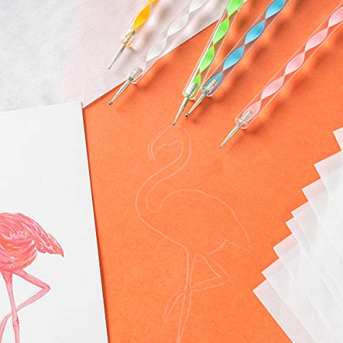 150 Pieces White Carbon Transfer Paper Tracing Paper Carbon Graphite Copy Paper with 5 PCS