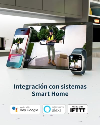 Essential 2 Camara Vigilancia WiFi Exterior HD, Camara Vigilancia WiFi Interior, Sensor de Movimiento, Alarmas Para Casa, Visión Nocturna En Color, Prueba Arlo Secure Incluida, 2 Cámaras, Blancas