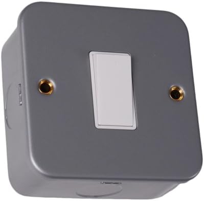 Merriway BH02771 Metal Clad Wall Switch 1-Gang 2-Way, grey