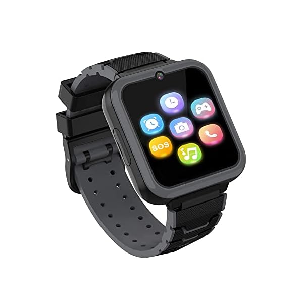 Kids-Smartwatch-Phone-for-Boys-Girls-with-HD-Touch-Screen-Smart-Watch-for-Kids-with-Games-Music-Player-Two-Way-Call-SOS-Flashlight-Calculator-Recorder-Alarm-Clock-Birthday-Gifts-for-3-12Y-BLACK Kids Smartwatch Phone for Boys Girls with 16 Games, HD Touch Screen Smart Watch for Kids with Games Music Player Two-Way…