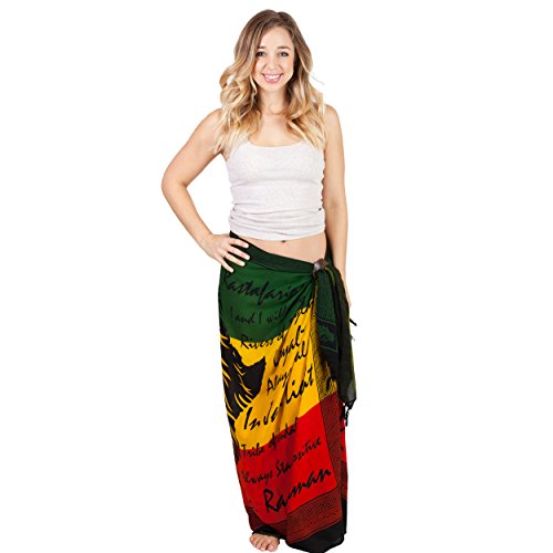 Women s Rasta Lion Beach Pool Wrap Cover Up Sarong-Rasta A-One Size
