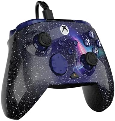 Rematch Advanced Dark Cosmos Controller da gaming con cavo per Xbox e PC. Con licenza per Xbox con pulsanti rimappabili, grilletti sensibili e comandi audio