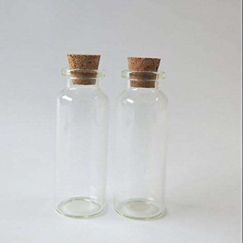 24pcs 20ml Clear Glass Bottle With Wooden Cork, 20CC Corked Glass Bottle, Empty Glass Container with Cork