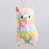 AMUSE Rainbow Alpaca 14cm Ball Chain Hanging Plush Doll