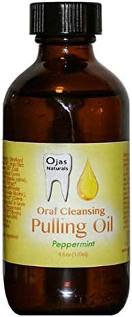 4 oz - Peppermint Oral Pulling Oil - Made with Sesame Oil, Black Seed Oil, Calendula - Lightly Sweetened w/Stevia - Sugar Free - Coconut Oil Free
