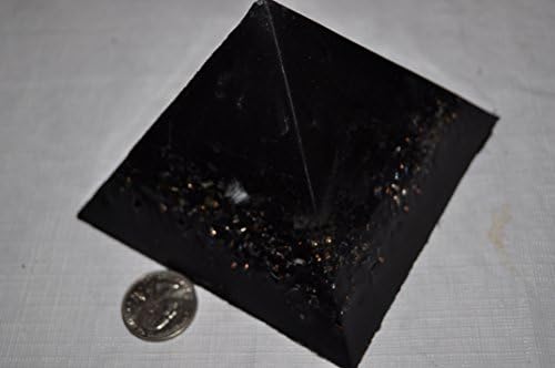 Love Inspired Custom organite emf Protection Device 2 (1 Large All Black orgone Energy Pyramid for Headache Relief emf Protection and Home Decoration)