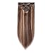 MY-LADY Double Weft 100% Remy Human Hair Clip in Extensions Highlight Full Head Thick Long Soft Silky Straight 8pcs 18clips (16