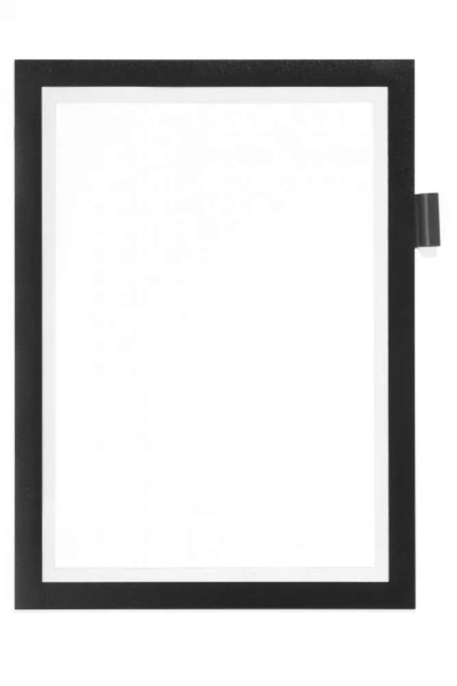 Durable DURAFRAME Note Self-Adhesive Magnetic Frame | A4 Format in Black | Pack of 1 Frames | Includes Universal Pen Holder |