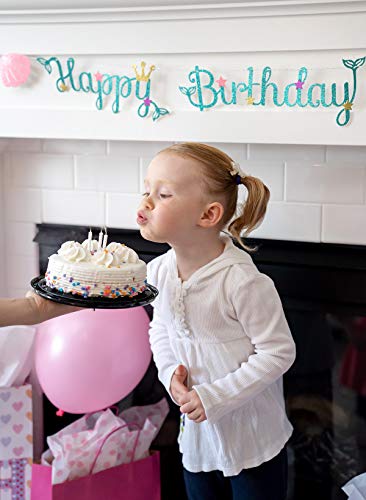 5 Mermaid+Happy+Birthday+Banner+Pre+assembled