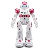 Virhuck R2 Smart Remote-Controlled Robot Toy for Kids Christmas Gift with Music Lights, Walking | Singing | Dancing | Gesture Sensor | Obstacle Avoidance | Auto Display, Pink