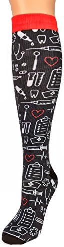 Compression Socks Women Best Sock for Nurses - Athletic Running - Travel. Medical Varicose Veins - diabetic -flight - maternity - knee Shin Splint arch motion support Graduated 15-20 mmhg (Large/XL)