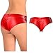 Mini Denim Shorts Faux Leather Micro Shorts Christmas Red 2 S