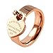 Valentine's Day Gift JINHUI Jewelry 18K Gold/Rose Gold Forever Love Ring With Engraved Heart Charm Jewelry For Women Size 7#, 8#, 9#,10# (Rose Gold, 8)