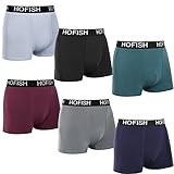 HOFISH Men's Seamless Comfort Soft Cotton Boxer Brief (Pack of 6)