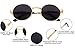 GAMT Retro Metal Hipster Steampunk Sunglasses Round Style Coating Sunglasses Gold-grey