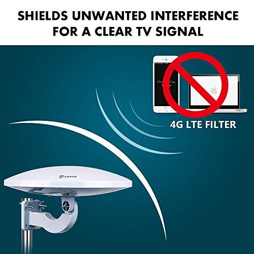 ANTOP New Generation UFO Outdoor TV Antenna 360 Omnidirectional Reception,Exclusive Smartpass Amplifier and Build in 4G LTE Filter, Fit Indoor/Outdoor/RV/Attic Use 65 Miles(Certified Refurbished) - Thumbnail 2