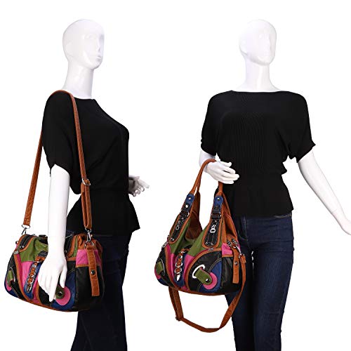 Handbag Hobo Women Handbag Roomy Multiple Pockets Street ladies' Shoulder Bag Fashion PU Tote Satchel Bag for Women - Thumbnail 6