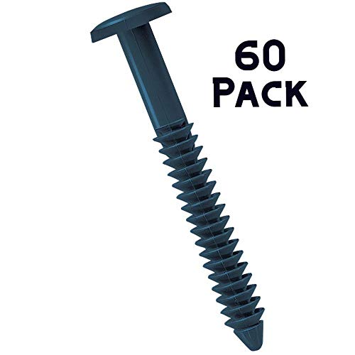 MidAmerica Classic Blue 3" Shutter Lok Peg Fasteners 60 Pack Spikes Longer and Stronger