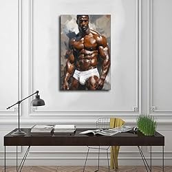 HMLZSJ Nude Muscle Male Torso Portrait Art Gay