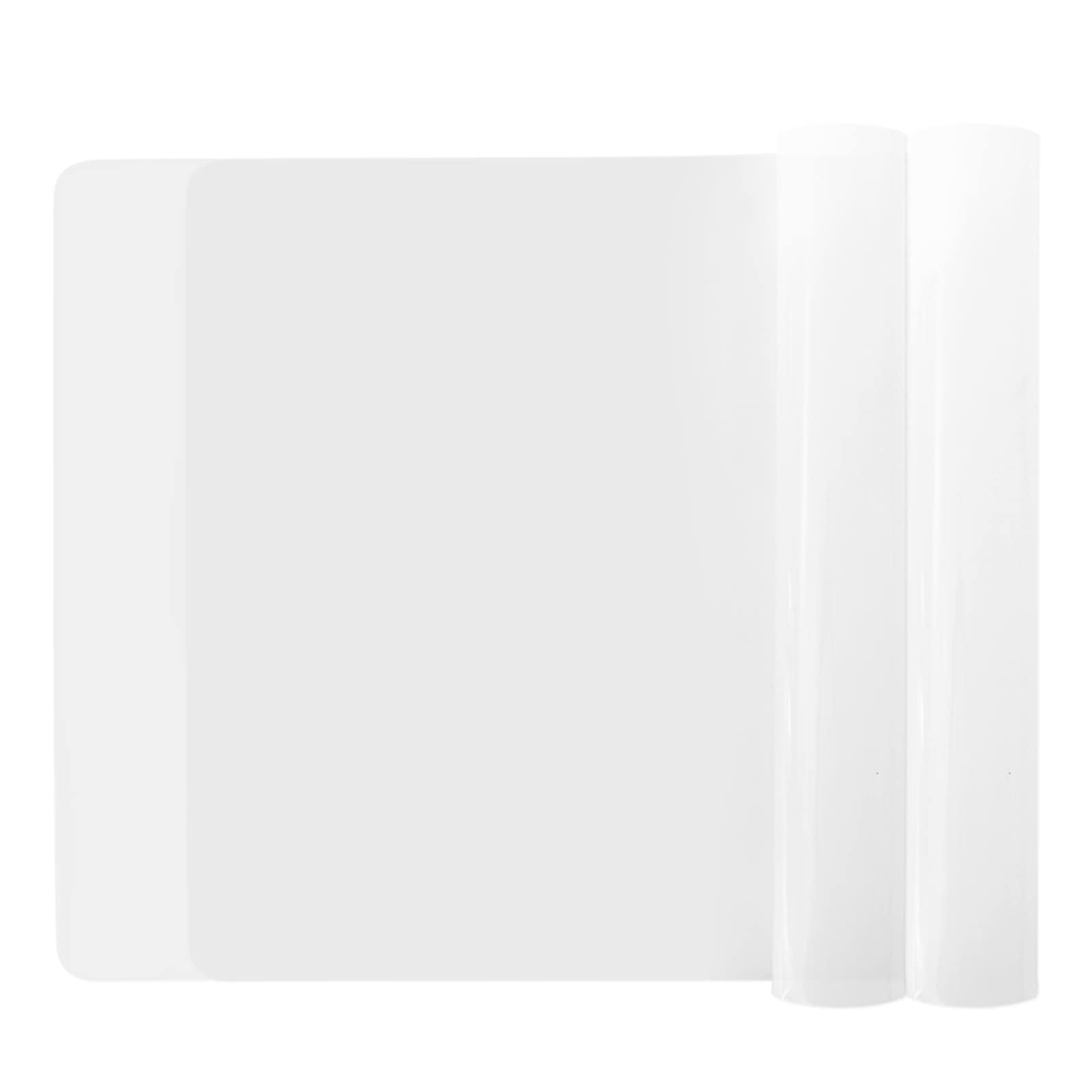 KitchenRaku Extra Large Silicone Mat for Kitchen Worktop Protector, Nonstick Heat Resistant Countertop Mat, Nonskid Placemat, Craft Mat, Table Mat (Transparent, 2PCS;70x50cm)