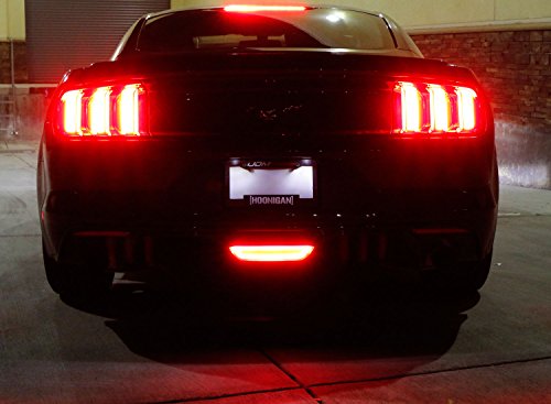 iJDMTOY Clear Lens All-In-One Full LED Backup Reverse Lamp & Rear Fog Light Assembly For 2015-up Ford Mustang
