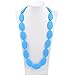 Consider It Maid Silicone Teething Necklace for Mom to Wear - FREE E-BOOK - BPA FREE and FDA Approved - Original (Deep Skyblue)