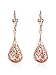 Jechin Women's Rose Gold Plated Skeleton Dangle Earrings