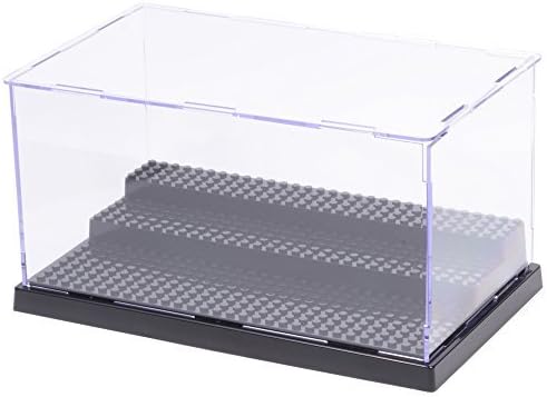 Mocatrend Acrylic Display Case/Box Show Case for Lego Minifigure with 3 Steps Black base