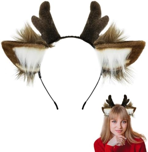 Amazon.com: JeVenis Luxury Reindeer Antler Headband Gold 