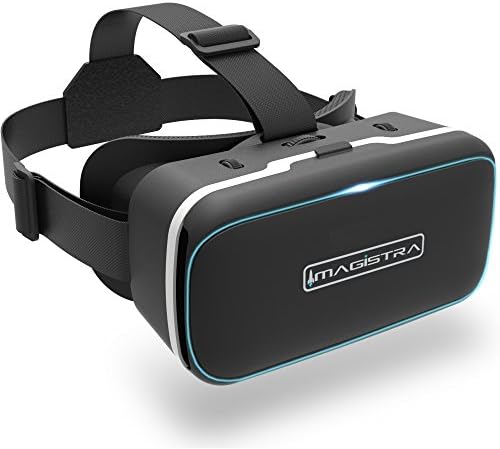 3D VR Headset for iPhone and Android - Universal 360 Virtual Reality Goggles with Blue Blocking Lenses, Touch Button, and Adjustable Strap to Fit Kids, Teens, and Adults - by Imagistra