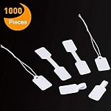 Canomo 500 Pieces Blank Jewelry Price Tags Stickers and 500 Pieces String Jewelry Price Label for Jewelry Display, Rectangle Shape, White
