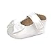 Weixinbuy Baby Girls PU Leather Princess Mary Jane Shoes Soft Sole Bowknot Shoes, White, 6-12 Months/4.92inch