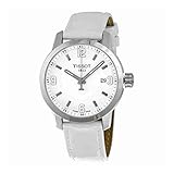 Tissot Womens PRC 200 White Leather Strap Sporty Watch