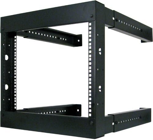 Vertical Cable 6U Open Wall Mount Frame Rack - Adjustable Depth 18"-30"