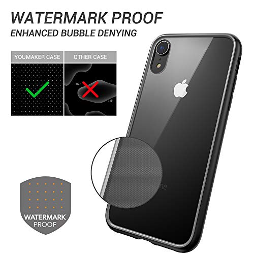 YOUMAKER Premium Crystal Clear Hybrid Case for iPhone XR, Slim Fit Lightweight Bumper Scratch Resistant Drop Protection Shockproof Protective Cover for All New Apple iPhone XR 6.1 inch - Black