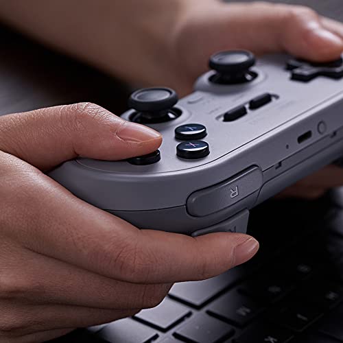 8Bitdo Pro 2 Bluetooth Controller - Hall Effect Joystick Update, for Switch/Switch 2, Windows, Apple, Android, Steam Deck, and Raspberry Pi (Gray Edition)