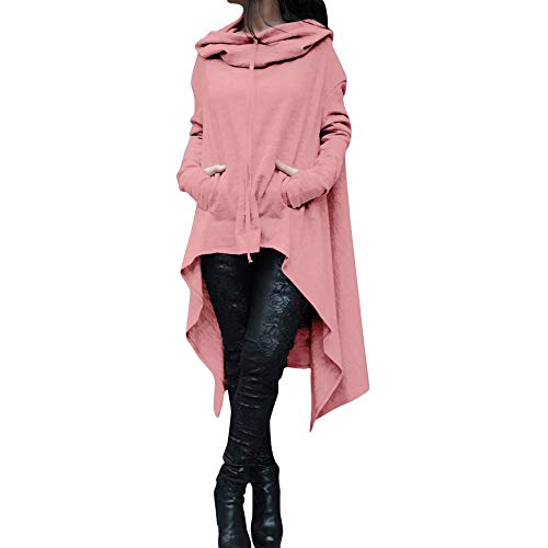 Dressin_Women's Long Sleeve Clearance Fashion Loose Long Hooded Tops Sweatshirt Asymmetric Blouse