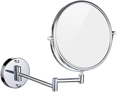 DOWRY Wall Mount Magnifying Mirror 10x Magnification, 8 Inch Double-Sided Swivel, 12 Inch Extension, Polished Chrome Finished M1309-10